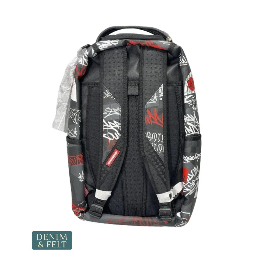 NEW Sprayground Branded Bandit Shark Backpack Black White Red Unisex Streetwear